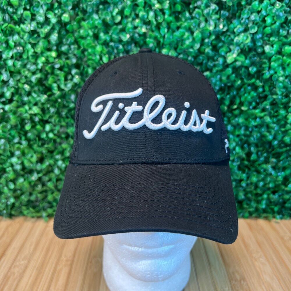 Titleist FJ Pro V1 Stretch Golf Hat Sz M/L Black Breathable New Era